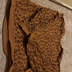 Leopard Print Brown Top